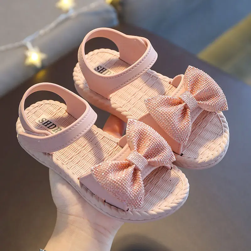 Estate moda per bambini dolce principessa sandali per bambine bambino morbido traspirante Hoolow fuori scarpe