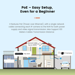 Sistema de vigilancia de seguridad para el hogar, kit nvr de visión nocturna de 2MP, 4 canales, audio bidireccional, poe, 4 unidades, cámara ip cctv tipo bala con nvr - Product Image 5