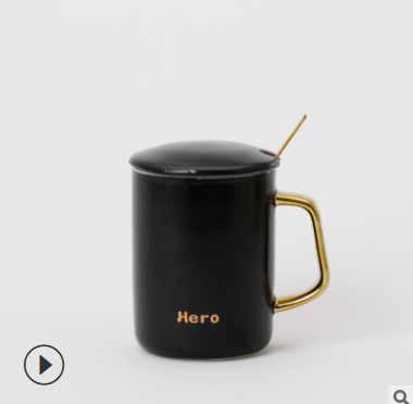 matte black mug lid spoon