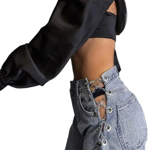 Jean Denim Slim pour femmes, vente en gros, style Sexy, vêtement avec grands trous, collection
