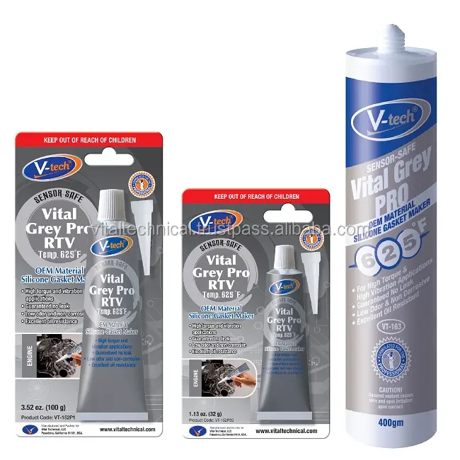 VT-152P / VT-163 Vital Grey Pro RTV 100% Neutrales Silikon dicht mittel Oxim Hoch temperatur 100g