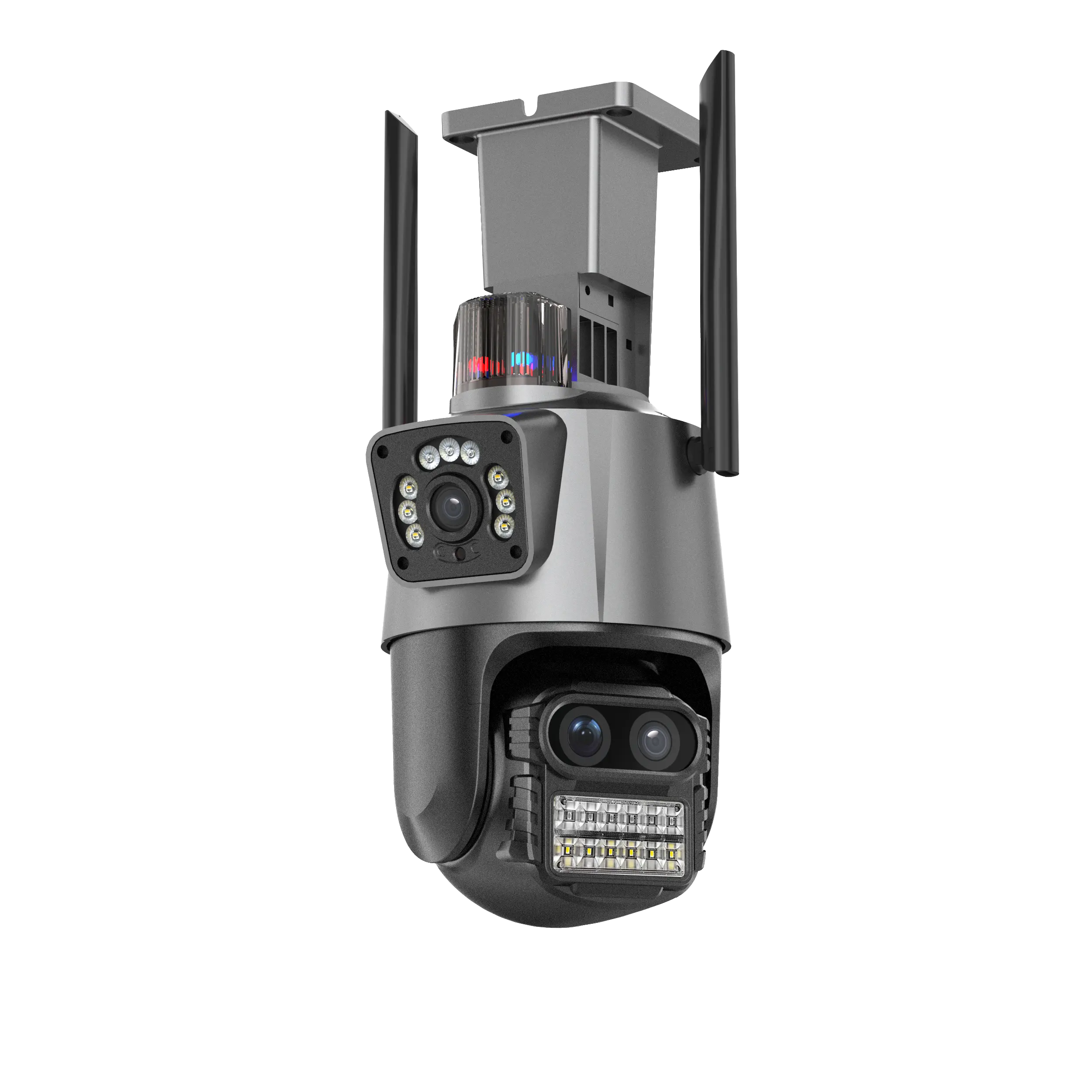 ICSee Binocular 8X Zoom 8MP WiFi Câmera ao ar livre Três Lentes Luz de Alarme 4K Segurança Sem Fio CCTV IP PTZ Câmera