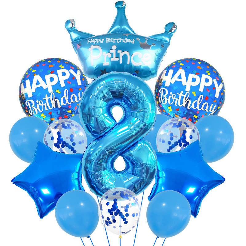 Blue balloons set 8 year