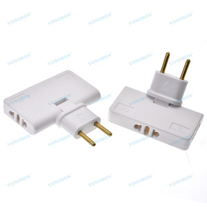 Enchufe giratorio de 180 grados Convertidor de enchufe de la UE 3 en 1 Enchufe de extensión de la UE de viaje Enchufes adaptadores de salida inalámbricos delgados de enchufe múltiple - Product Image 1