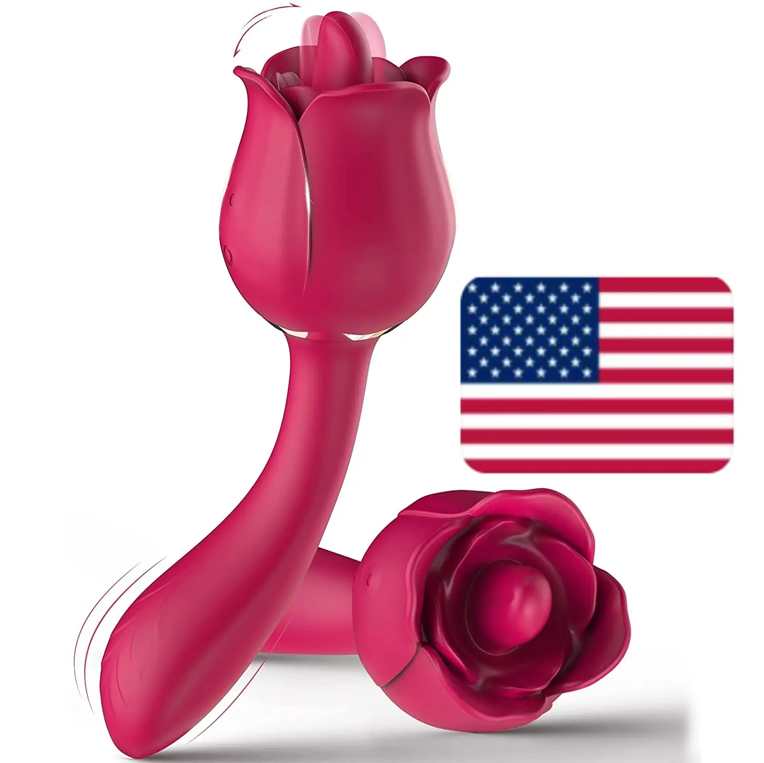 Onopoly-juguetes sexuales para mujeres, vibrador de succión con lengua de 7 inten Rose