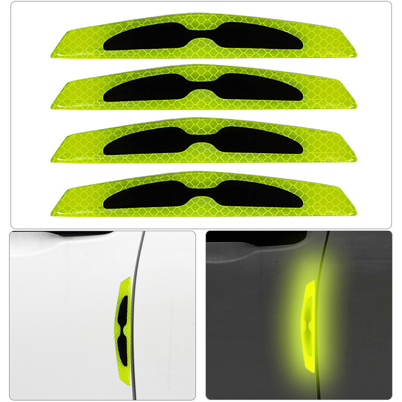 Tiras anticolisión para puertas de coche, paquete de 4/verde