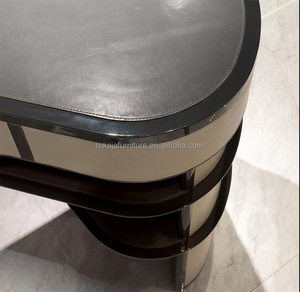 High-End-Möbel gebogener Büro tisch Hochglanz-Büro-Chef-Computer tisch Home Study Office Building Schreibtisch mit Schubladen - Product Image 5
