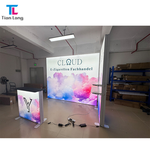 Portable 8ft <strong>Step</strong> SEG <strong>Display</strong> <strong>Table</strong> Custom Logo Aluminum Structure Frameless LED Luminous Showcase <strong>Counter</strong> Trade Shows Tension - Product Image 3