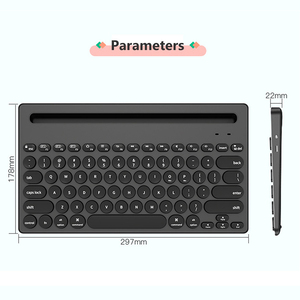 Teclado inalámbrico multidispositivo, Mini 76 teclas para tableta, teléfono, portátil, rosa, azul