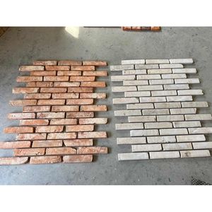 Witte Antieke Oude Teruggewonnen Bakstenen Vierkante Mozaïektegels - Product Image 1