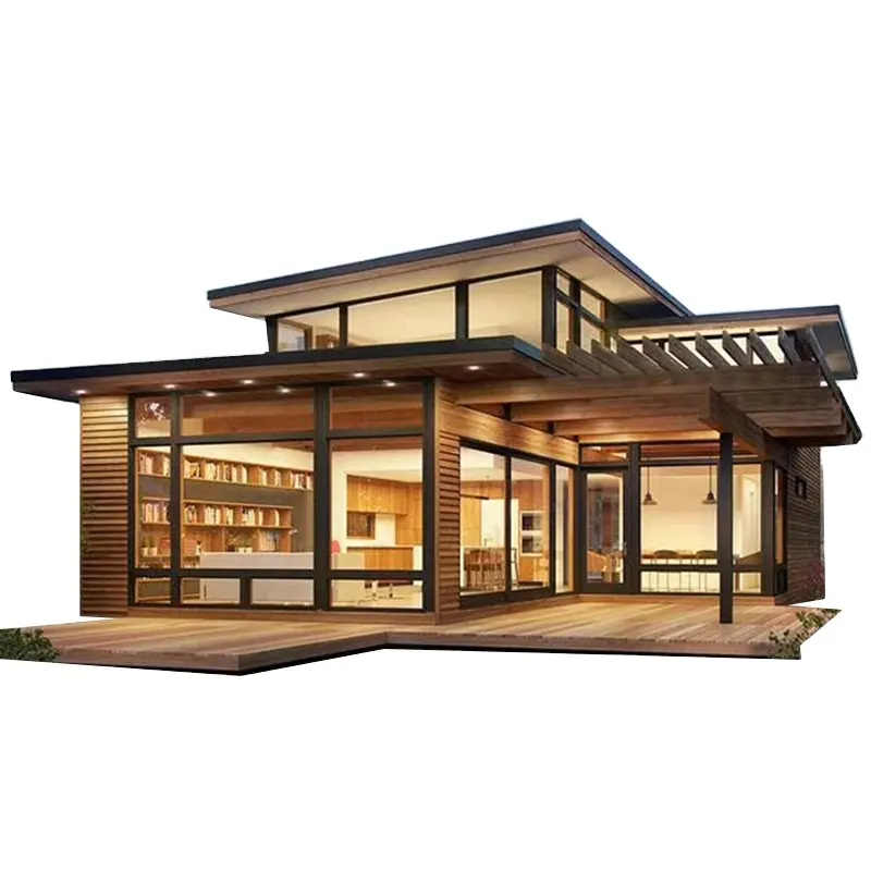 Desain Kustom Rumah Prefab Baja Terbaru Cina Struktur Baja Prefabrikasi Mewah Perumahan Villa Prefabrikasi