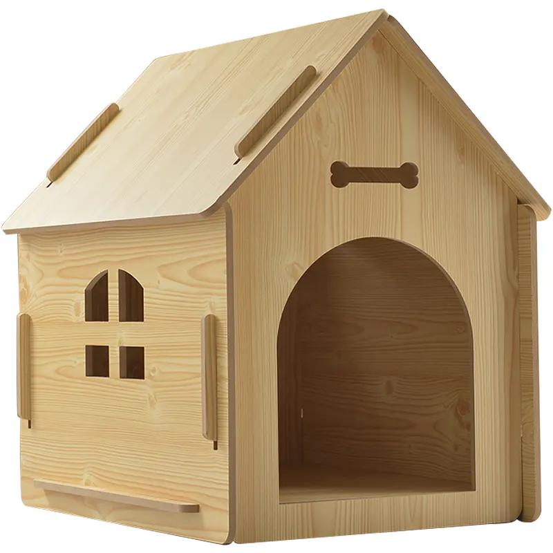 Casa de madeira para animais de estimação, dormitório à prova d' água, sala de estar, sólida, casa para animais de estimação