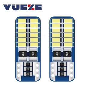 T10 W5W LED Canbus 3014 24SMDエラーなし194 168 12Vユニバーサルホワイト6000Kカーインテリアライト読み取りナンバープレート幅ランプ