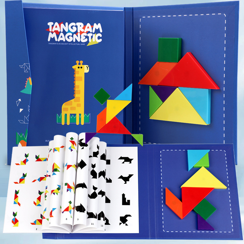 Tangram animal bleu + blocs d'ABS