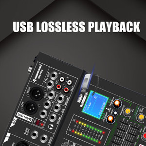 RS6-PRO Professional <strong>6</strong> Channel Mixer <strong>Audio</strong> Mixing Console Broadcast DJ Sound System USB <strong>Interface</strong> - Product Image 2