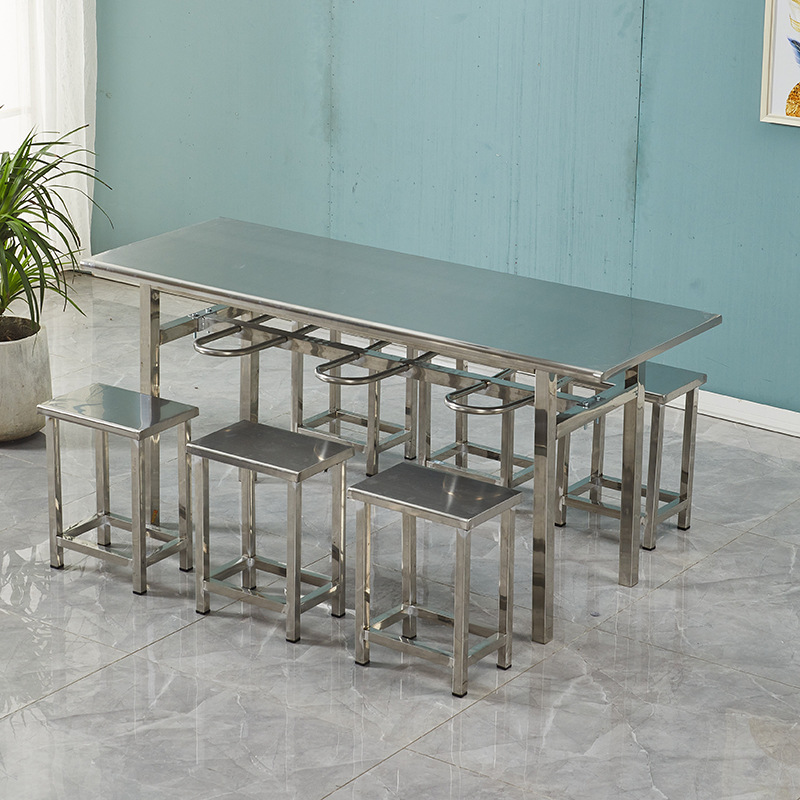 A table and a six-sided stool