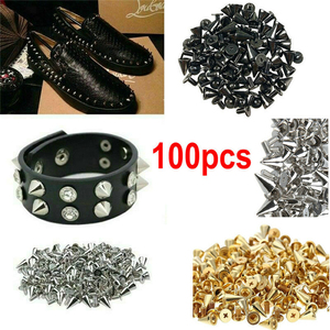 100pcs/lot Alloy <strong>Spikes</strong> Cone <strong>Studs</strong> <strong>Rivet</strong> Bullet <strong>Spikes</strong> Cone Screw <strong>Studs</strong> for Clothes Leathercraft Punk Rock 7x10mm Coned <strong>Spikes</strong>