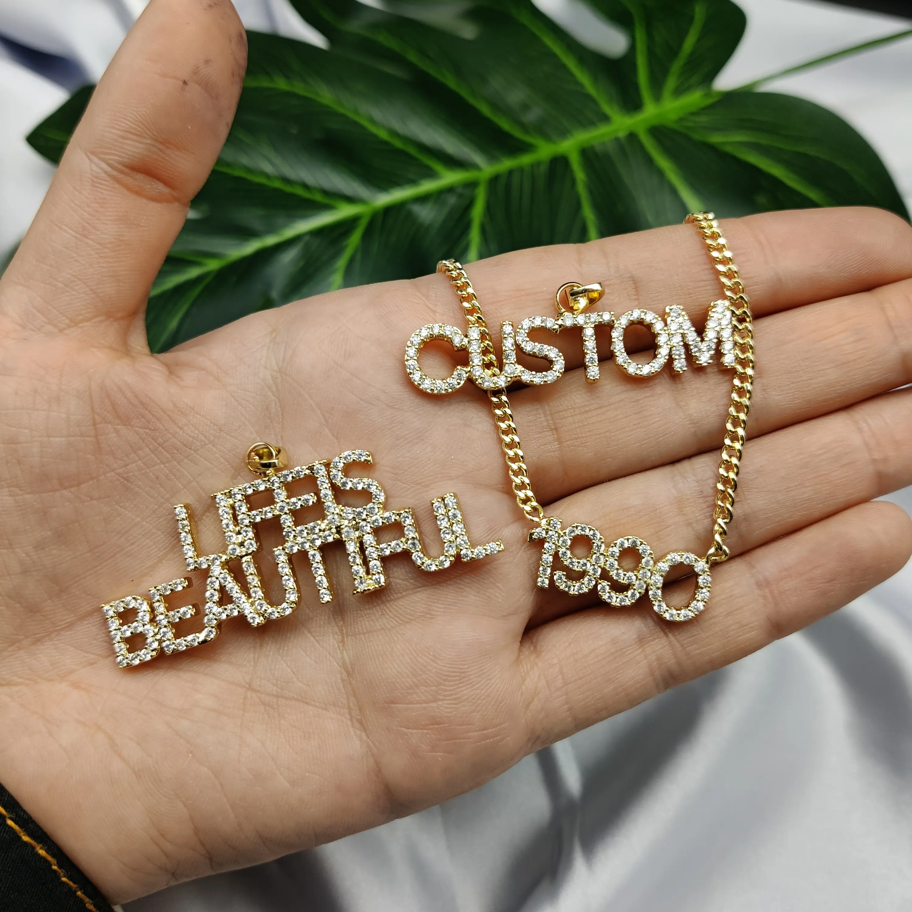 Gold Numbers Choker Necklace Personalized Old English Year Number Necklaces Custom Year Necklace
