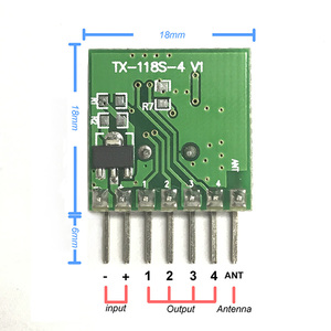 433 MHz Wireless Wide Voltage Coding Transmitter Decodierung empfänger 4-Kanal-Ausgangsmodul für 433-MHz-Fernbedienungen