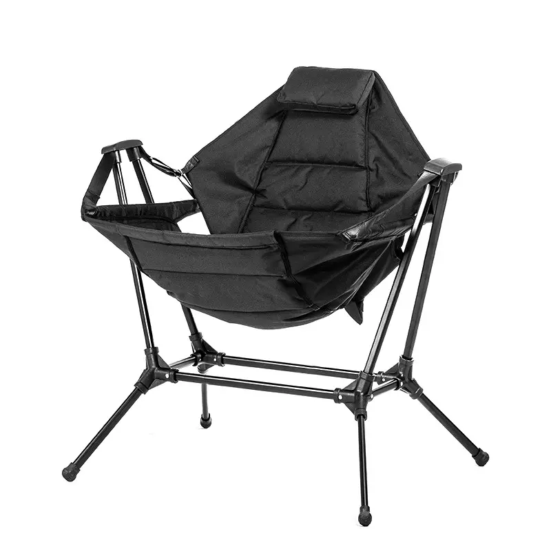NPOT Outdoor Indoor Folding Portable Swinging Camping Rocking Chairs Rock Camp Chair for Adult Metal Aluminium Outdoor Furniture