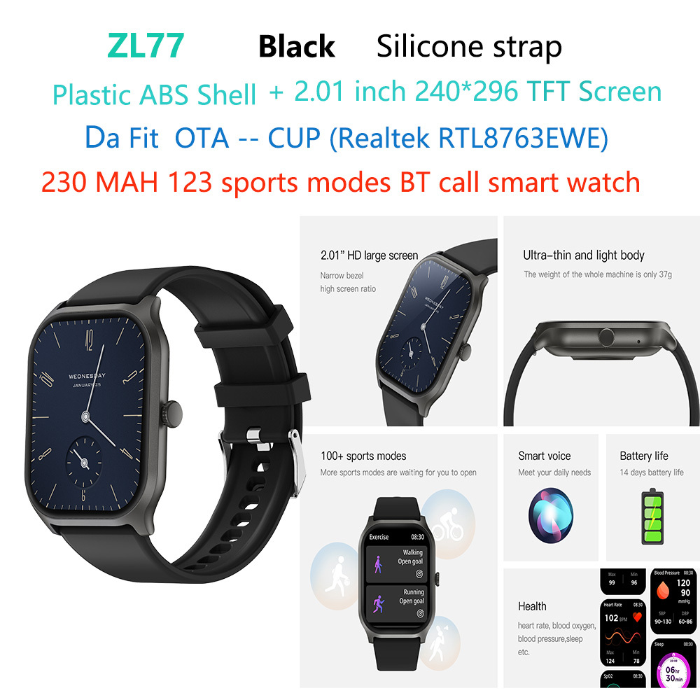 ZL77-dafit-phone-smart-watch nero