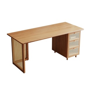 Rattan Netz Massivholz Licht Luxus japanischen Studiert isch modernes Zuhause kleiner Studiert isch Log Boss <span class=keywords><strong>Computer</strong></span> tisch