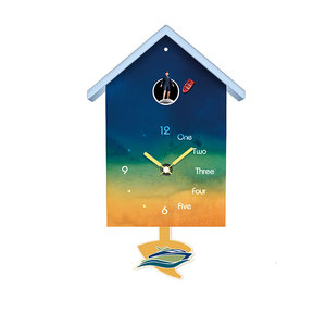 Động vật âm thanh theo giờ kêu vang chim cúc cu Đồng hồ nhựa đồng hồ treo tường với kim hiển thị khuôn mặt duy nhất thiết kế cho phòng khách - Product Image 1