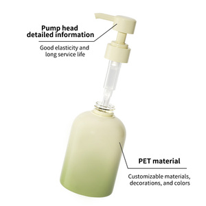 PET <span class=keywords><strong>ump</strong></span> losyon şişesi duş şampuanı jel losyon pompa şişesi 300-600ml işlenebilir basın yüz temizleyici el dezenfektanı şişesi