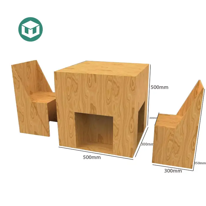 Tavolo e sedia in cartone ondulato personalizzato flessibile nuovo e resistente