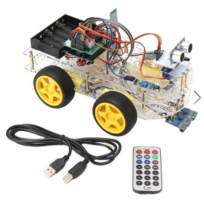 High-Tech 4WD Smart Car Kit Tracking Ultraschall Hindernis vermeidung programmier barer Roboter Verwendung für Arduino DIY