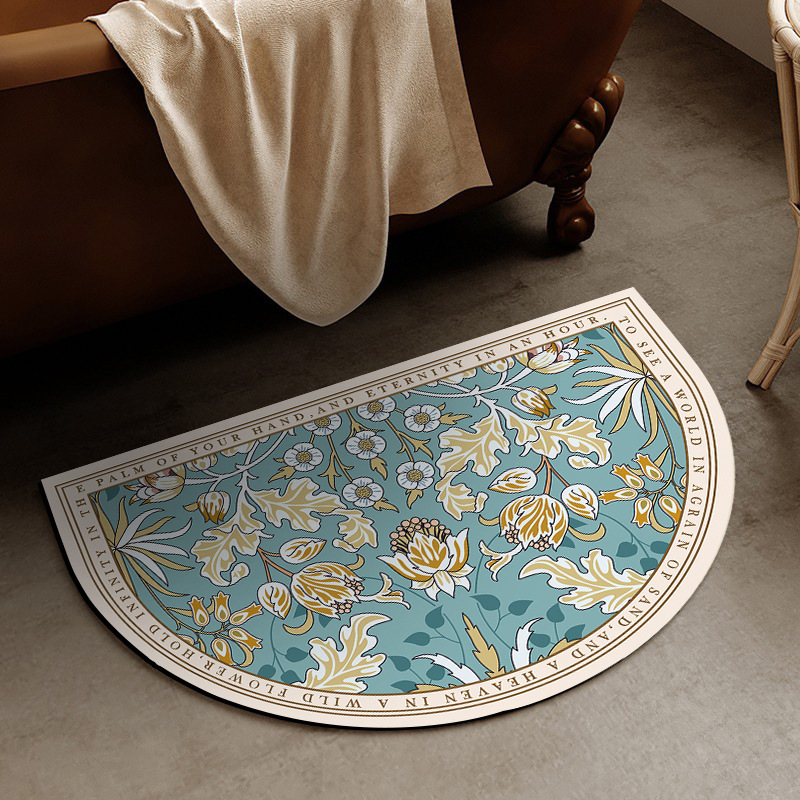 Fleur de luxe en demi-cercle, style américain, ombre bleue.