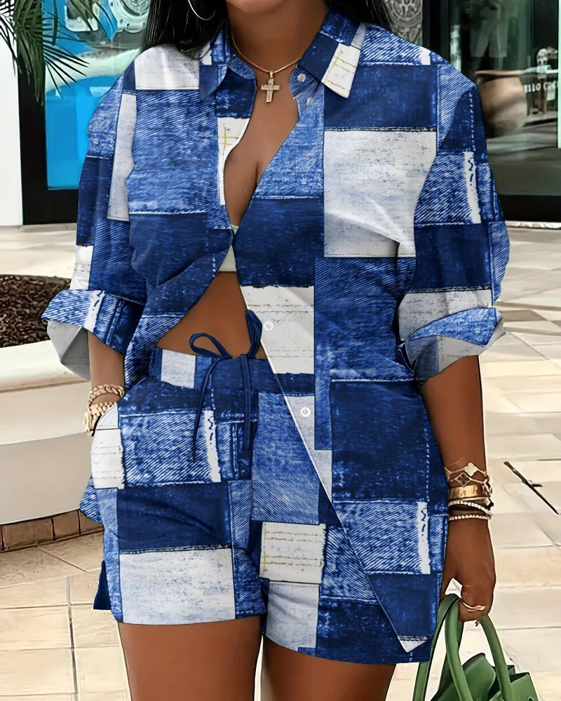 Denim blue print