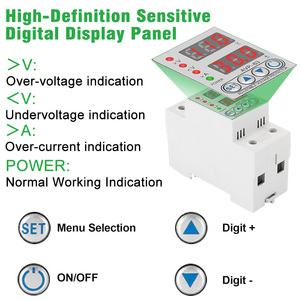 Digital ajustable sobre y bajo voltaje corriente 2P 40A dispositivo protector regulador de voltaje para toda la casa - Product Image 3