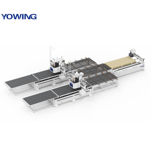 Línea de trabajo de máquina de anidamiento de carpintería de enrutador CNC de descarga de carga de etiquetado automático