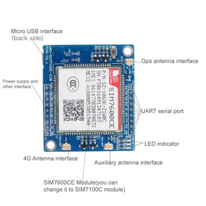 SIM7600CE/SIM7100A/SIM7100E Módulo 4G GSM GPRS EDGE Placa de desarrollo con antena 4G Antena GPS para Arduino Raspberry Pi - Product Image 2