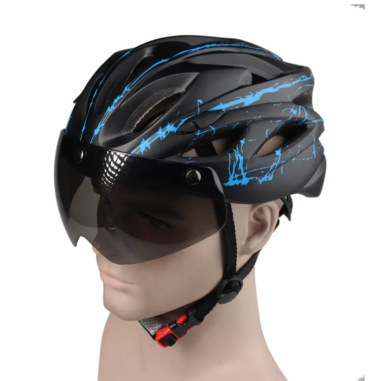 OEM और ODM चुंबकीय लेंस हेलमेट सायक्लिंग बाइक मजबूत पीसी खोल वियोज्य casco का छज्जा बाइक हेलमेट