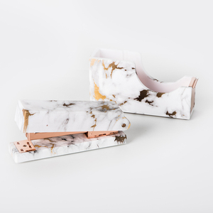 6 Cái Acrylic Đá Cẩm Thạch Trắng Kết Cấu Bàn Phụ Kiện Sắp Xếp Rose Gold Đồ Dùng Văn Phòng Phẩm Bộ Văn Phòng Phẩm - Product Image 4