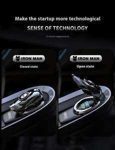 Cubierta protectora de PVC para botón de arranque de Iron Man, cubierta decorativa universal antiarañazos de aleación de aluminio para coche