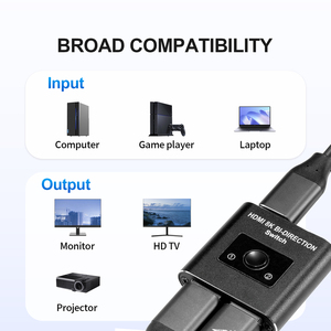 8K for <strong>HDMI</strong> <strong>2</strong>.1 <strong>Switcher</strong> BI-Directional 4K 120Hz Support 1 in <strong>2</strong> Out Video Splitters &amp; Converters - Product Image 4