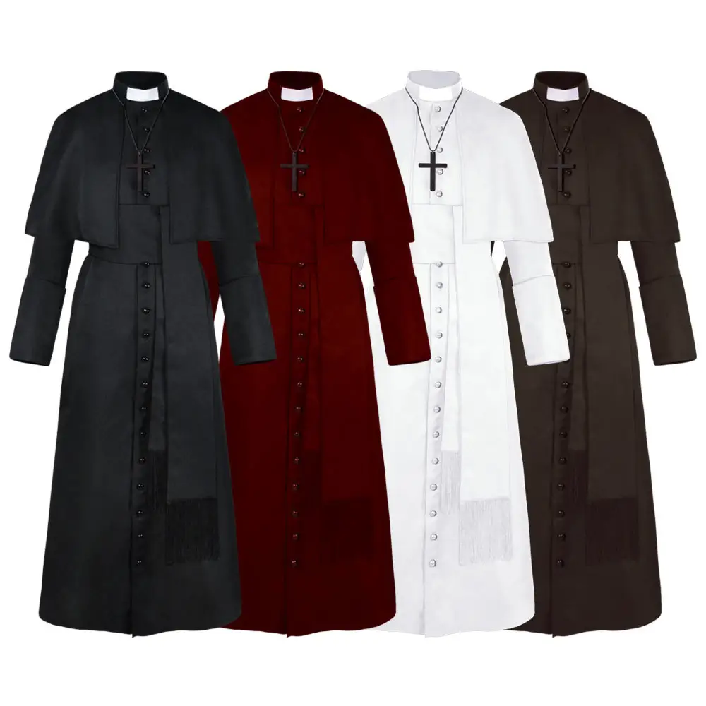 Disfraz de Iglesia Católica, traje religioso del Papa, Pastor romano, trajes del Padre, Túnica de clero