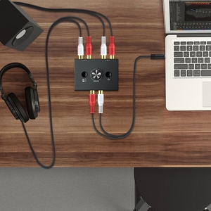 RCA Stereo <strong>Audio</strong> <strong>Switch</strong> Bi-Directional <strong>2</strong> In <strong>1</strong> Out R/L Switcher <strong>1</strong> <strong>2</strong> <strong>2</strong> Splitter With Mute Button - Product Image 2