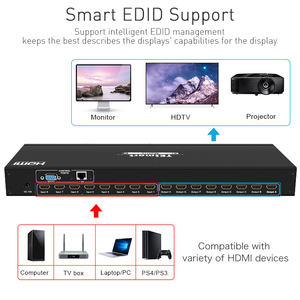 TESmarthdmiマトリックス8x8、EDIDエクストラクターおよびIRリモートコントロールHDMI互換マトリックススイッチスイッチャー8入力8出力ボックス - Product Image 3