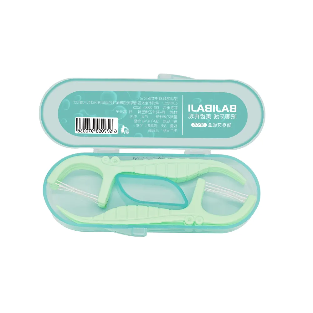 Caixa de fio dental portátil ultra pequena ideal para viagens, ferramentas de limpeza dos dentes tamanho palma da mão