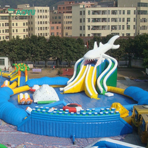Toboganes de agua populares comerciales, tobogán de agua inflable, Parque Acuático con piscina, deslizamiento en un tobogán de agua - Product Image 5