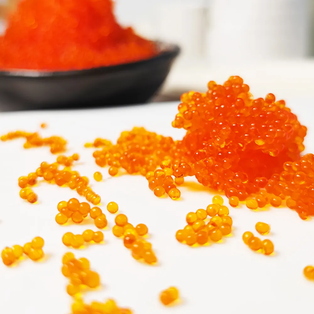 Flying Fish Roe Caviar instantáneo Sushi Ingredientes diarios especiales Mismo grano grande comercial fresco