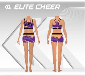 Mavi Cheer üst ve şortlar dans ekibi aktif kadın kızlar için süblimasyon uygulama giyim dans akademisi - Product Image 5
