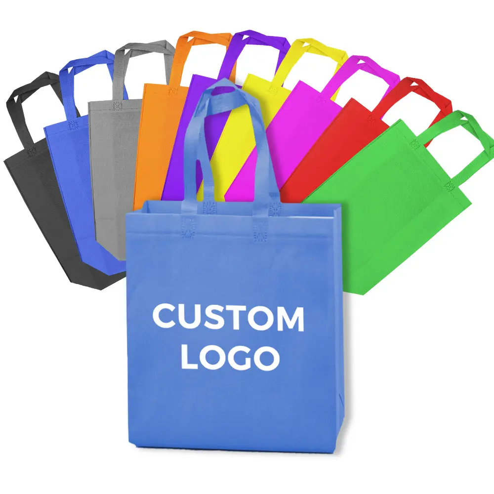 Reusable Cheap Tote Bags Custom Printed Recyclable Shopping Bag With Logo Eco Friendly Fabric Grocery White Non-Woven Bags