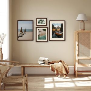 Katı doğal ahşap 8x10 Retro galeri duvar çerçevesi özelleştirilmiş A5-Brown 3-Piece fotoğraf ekran resim çerçevesi uncanvas 6x8 tuval - Product Image 6