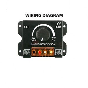 Manopola a striscia LED CCT a doppio colore Dimmer DC 5-24V 30A 2 canali a tensione costante PWM Dimming Controller del segnale con telecomando a 17 tasti RF - Product Image 5