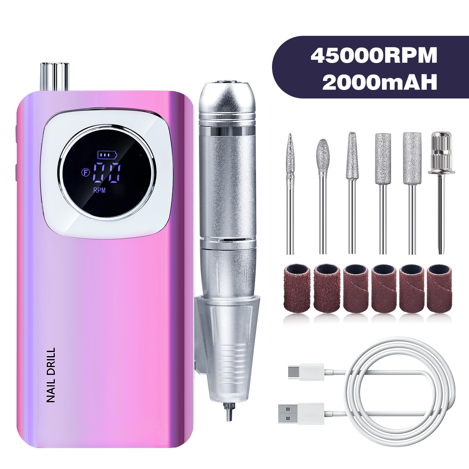 Broyeur USB violet irisé v4